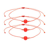 Libela Set de 3 Pulseras de Ágata Roja – Joyería Artesanal en Hilo Encerado Ajustable para Hombre y Mujer